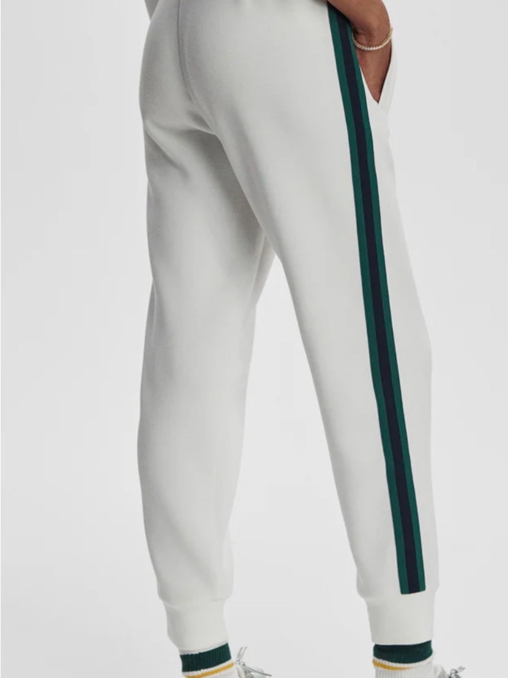 VARLEY Set Track Suit White Pants Side Stripe. Top is Large/Bottom XL EUC - Picture 2 of 14